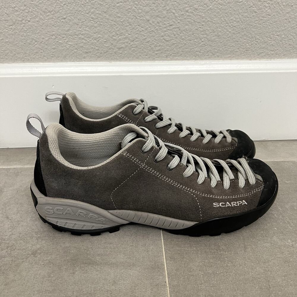 Scarpa Mojito Mens Size 9/Womens 10 Gray Suede Low Vibram Outdoor Shoes